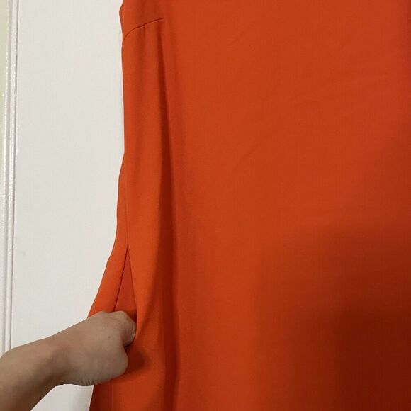 Ralph lauren orange vneck sleeveless short shift dress with pockets size 4 - Picture 2 of 7